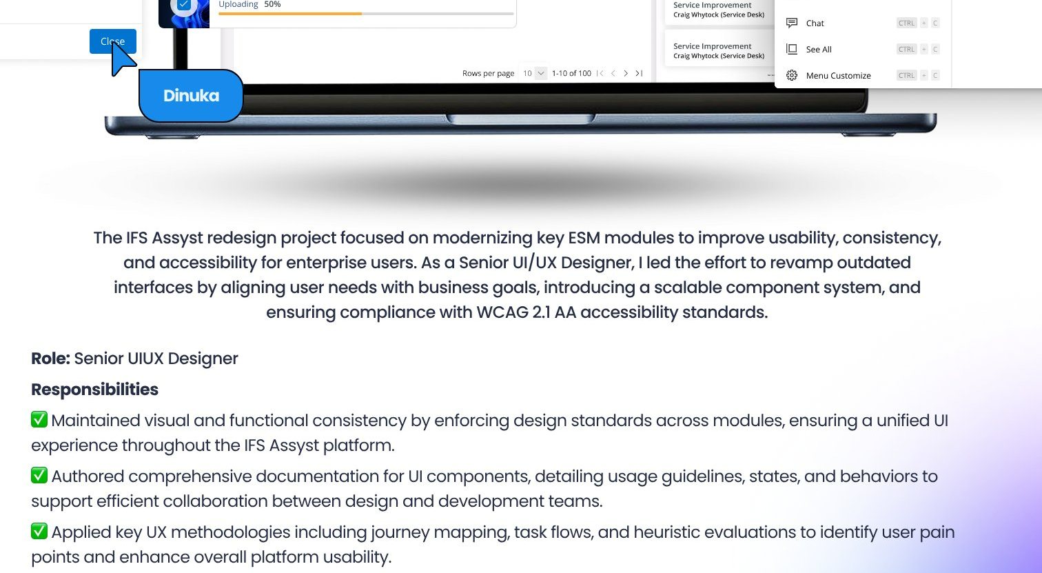 IFS Assyst UI Revamp — part 2